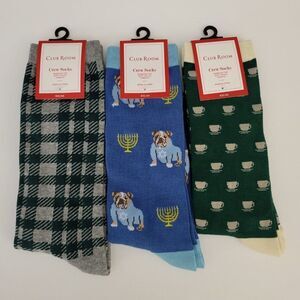 Club Room Holiday, Hanukkah, 3PK Crew Socks